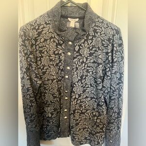 Tribal Jeans Floral Patterned Blue Jacket -XL